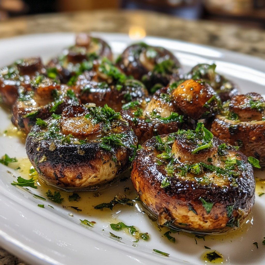 Gegrillte Champignons Mit Kräutern