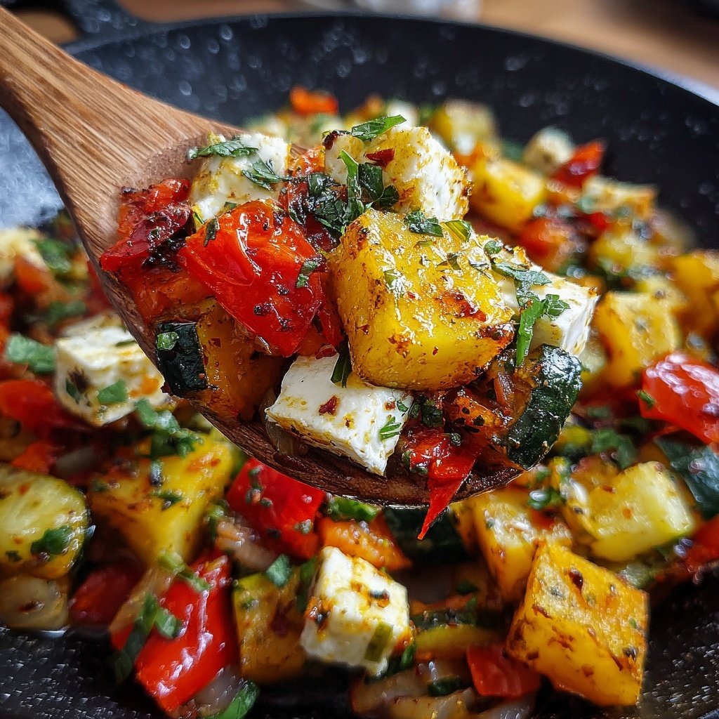 Gesund & Leicht Mediterrane Gemüsepfanne mit Feta