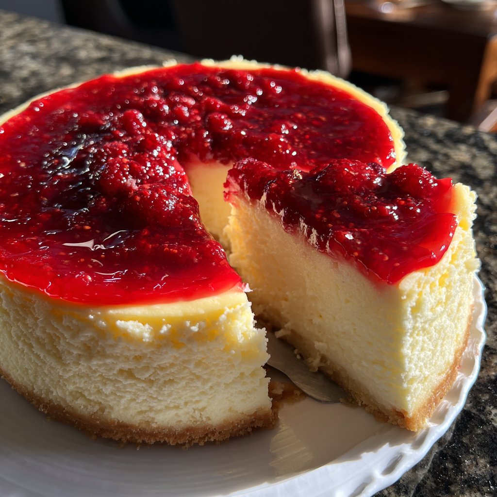 Cheesecake mit Himbeerspiegel