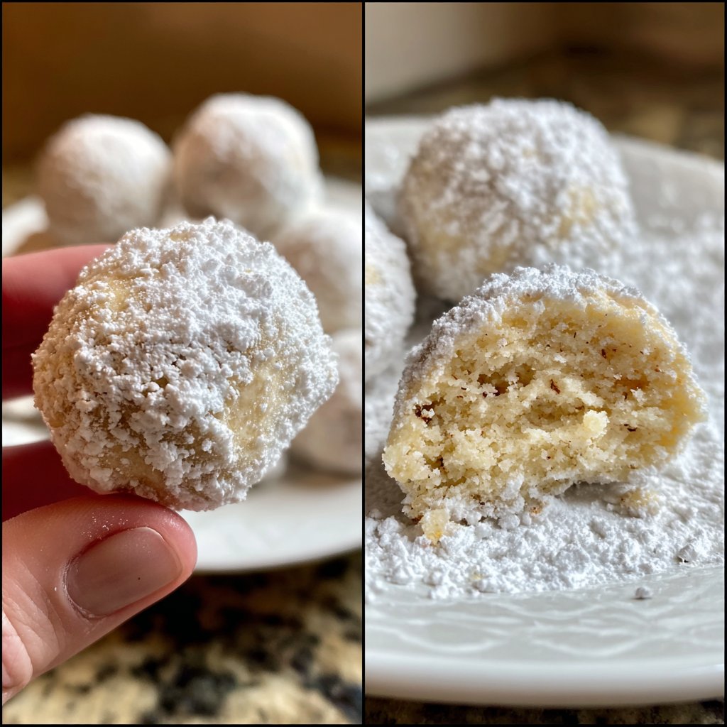 Quarkbällchen mit Puderzucker