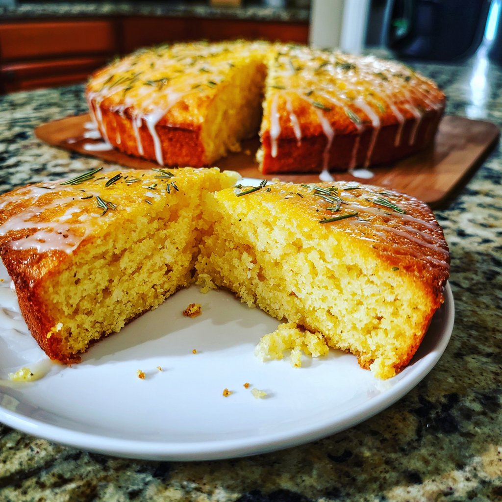 Zitronenkuchen mit Rosmarin