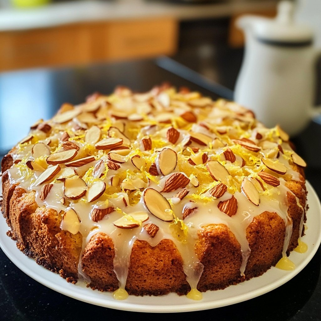 Zitronenkuchen mit Mandeln